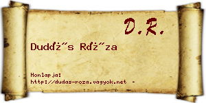 Dudás Róza névjegykártya